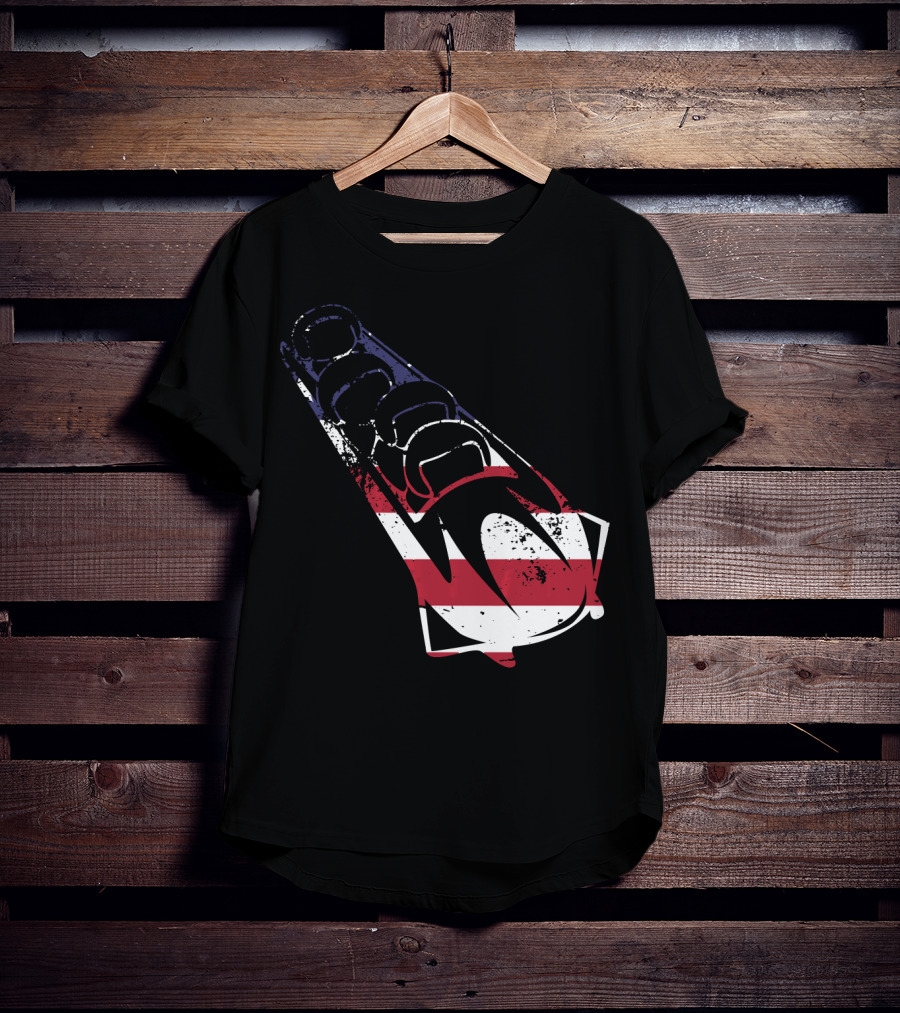 USA American Flag Bobsledding Team Patriot Sports T-Shirt