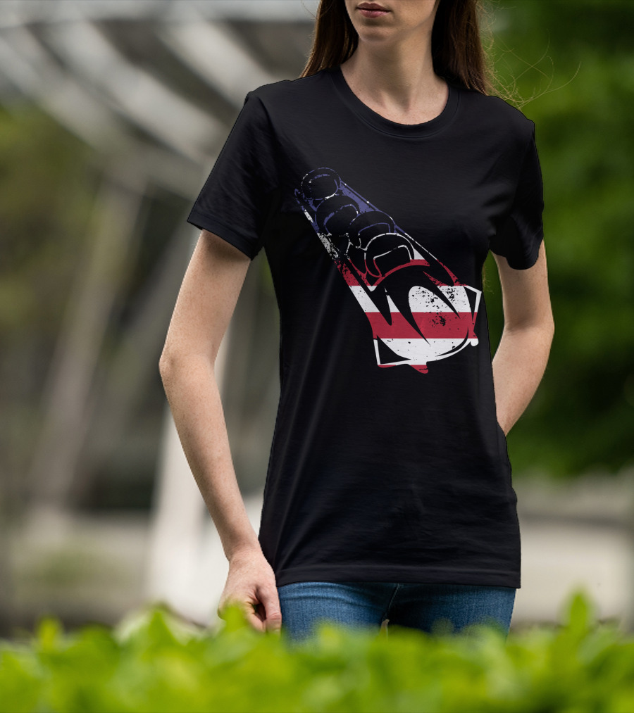 USA American Flag Bobsledding Team Patriot Sports T-Shirt