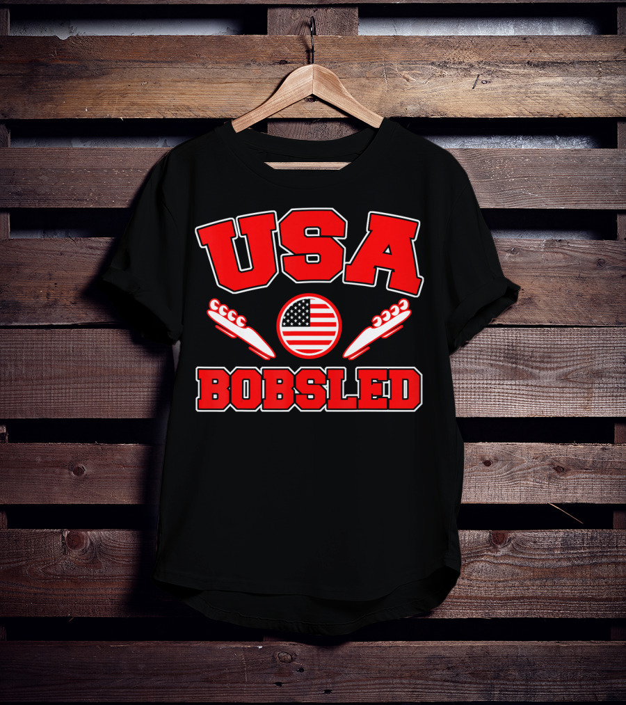 USA Bobsled American Flag Sleds T-Shirt