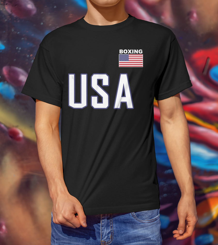 USA Boxing Flag Training Pocket T-Shirt