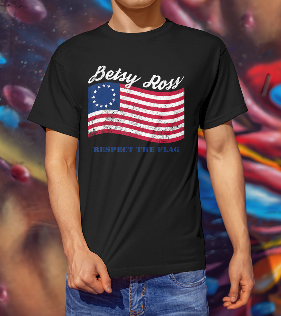 Betsy Ross Vintage American Flag Respect The Flag T-Shirt