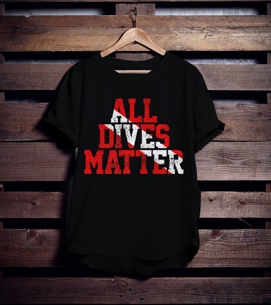 Vintage All Dives Matter Diving Diver Sta Red And White Dive Flag T-Shirt