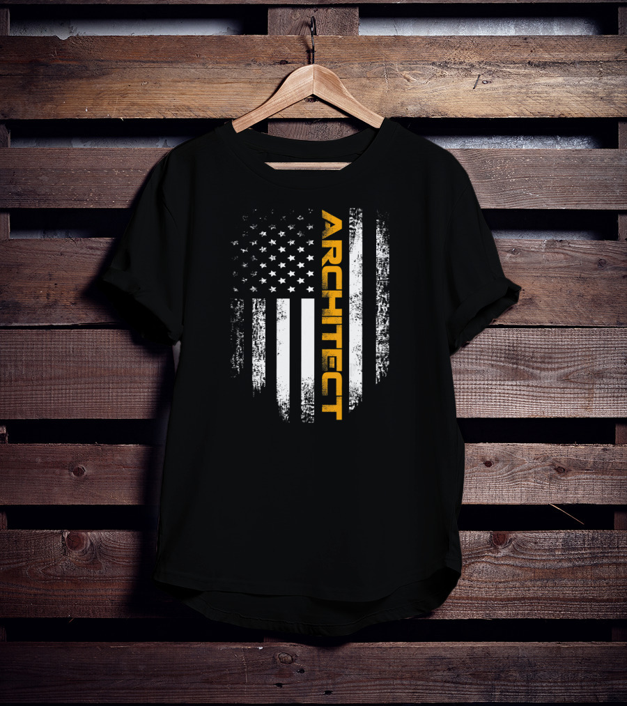 Vintage American USA Flag Architect T-Shirt