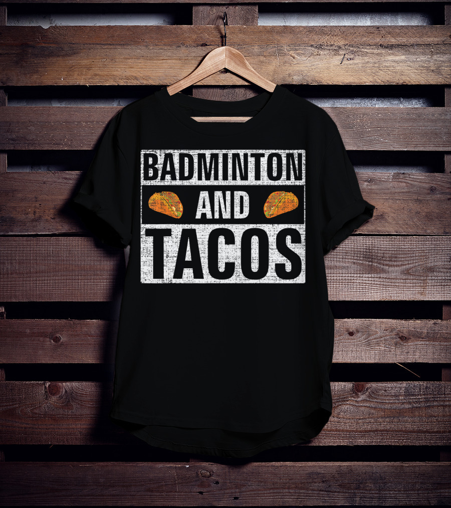 Badminton And Tacos Vintage Style Retro Vibes T-Shirt