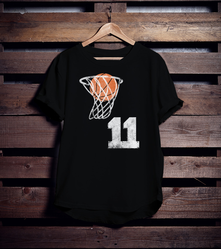 Basketball Hoop Swish Number 11 T-Shirt