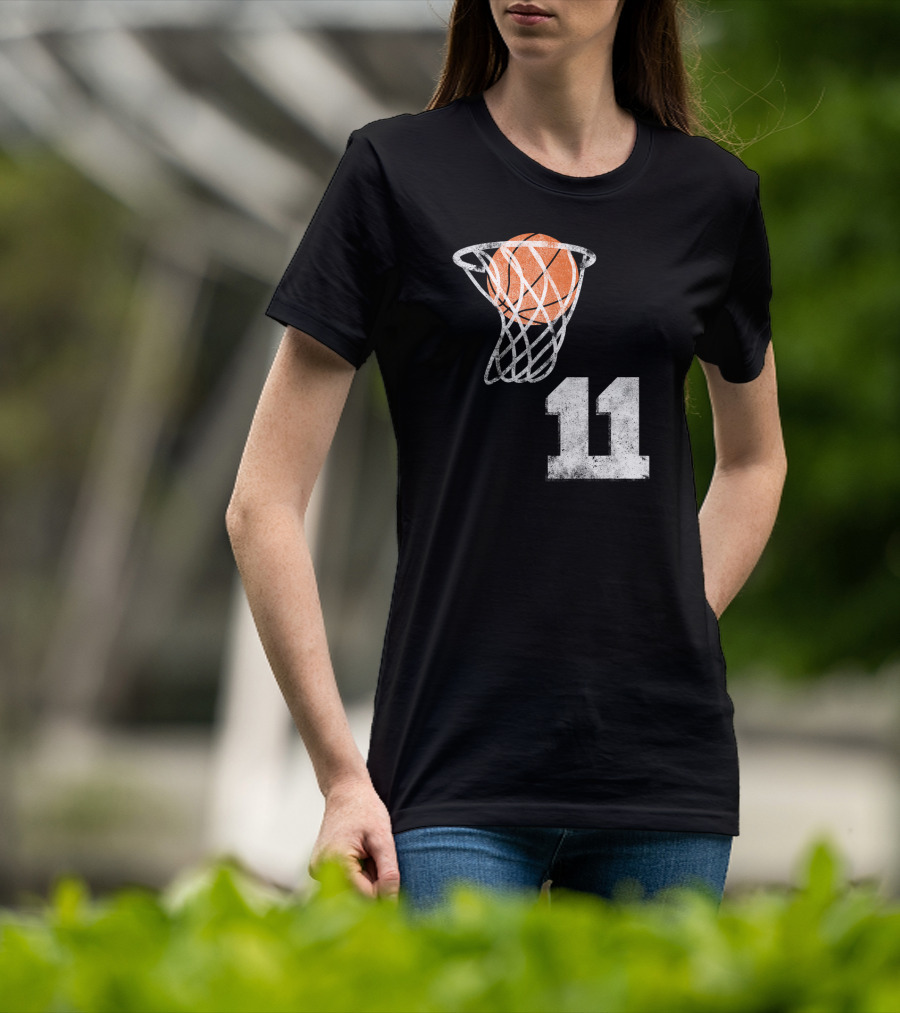 Basketball Hoop Swish Number 11 T-Shirt