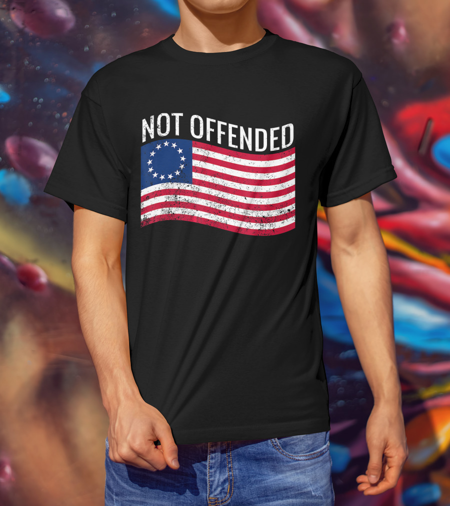 Not Offended Vintage Betsy Ross American Flag T-Shirt