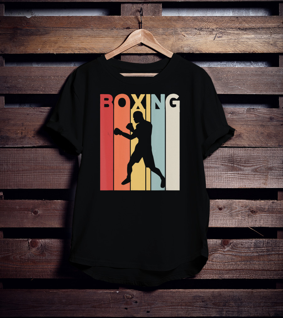 Vintage Boxing Boxer Silhouette Retro Sport Fight T-Shirt
