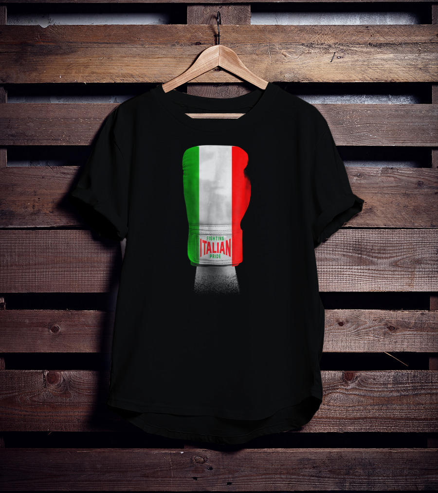 Vintage Italian Flag Boxing Gloves Fighting Italian Pride T-Shirt