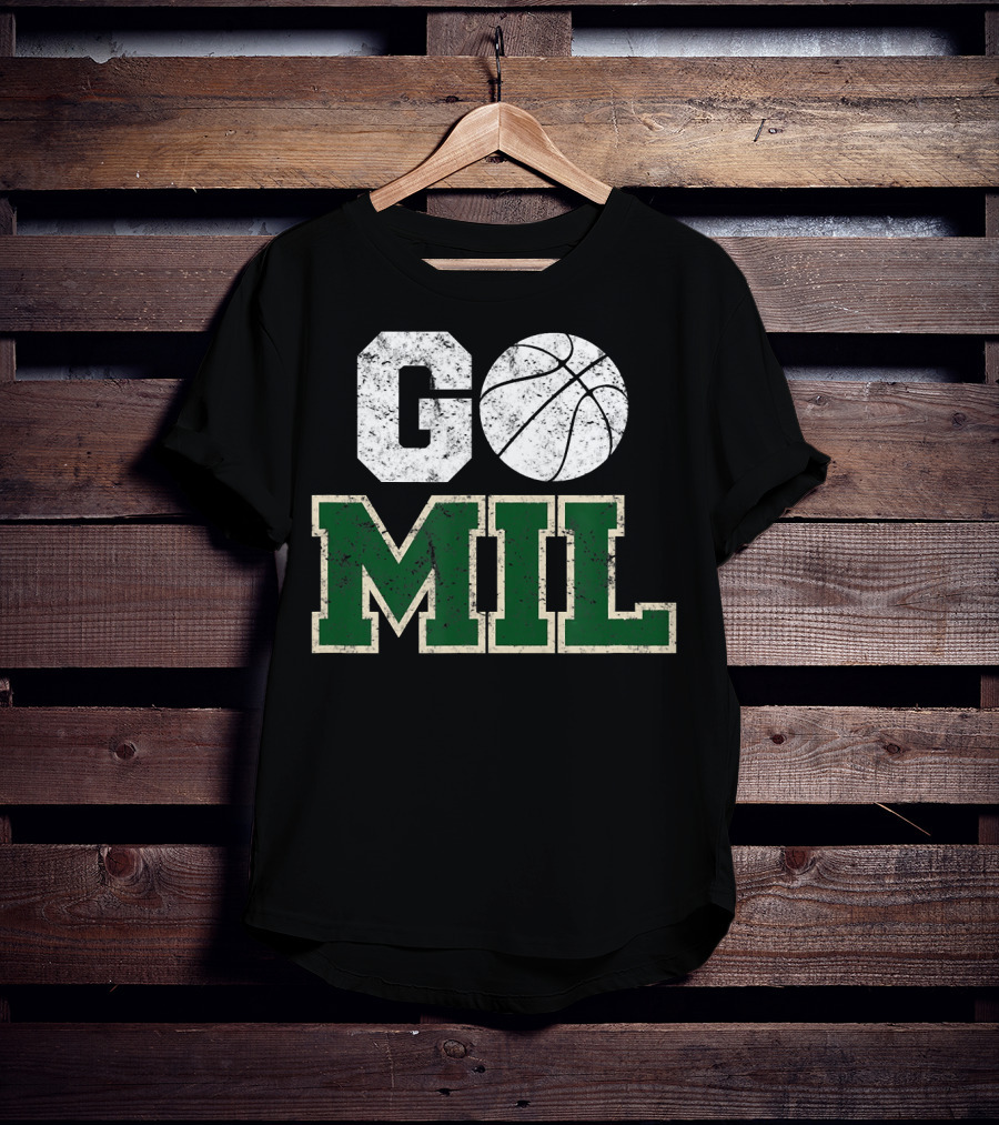 Go MIL Milwaukee Wisconsin City Basketball Vintage T-Shirt