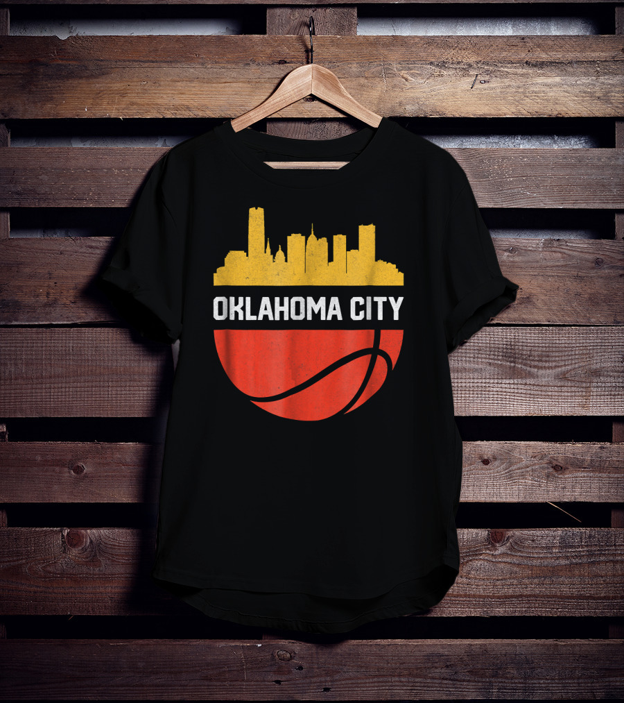 Oklahoma City Basketball Skyline Vintage T-Shirt