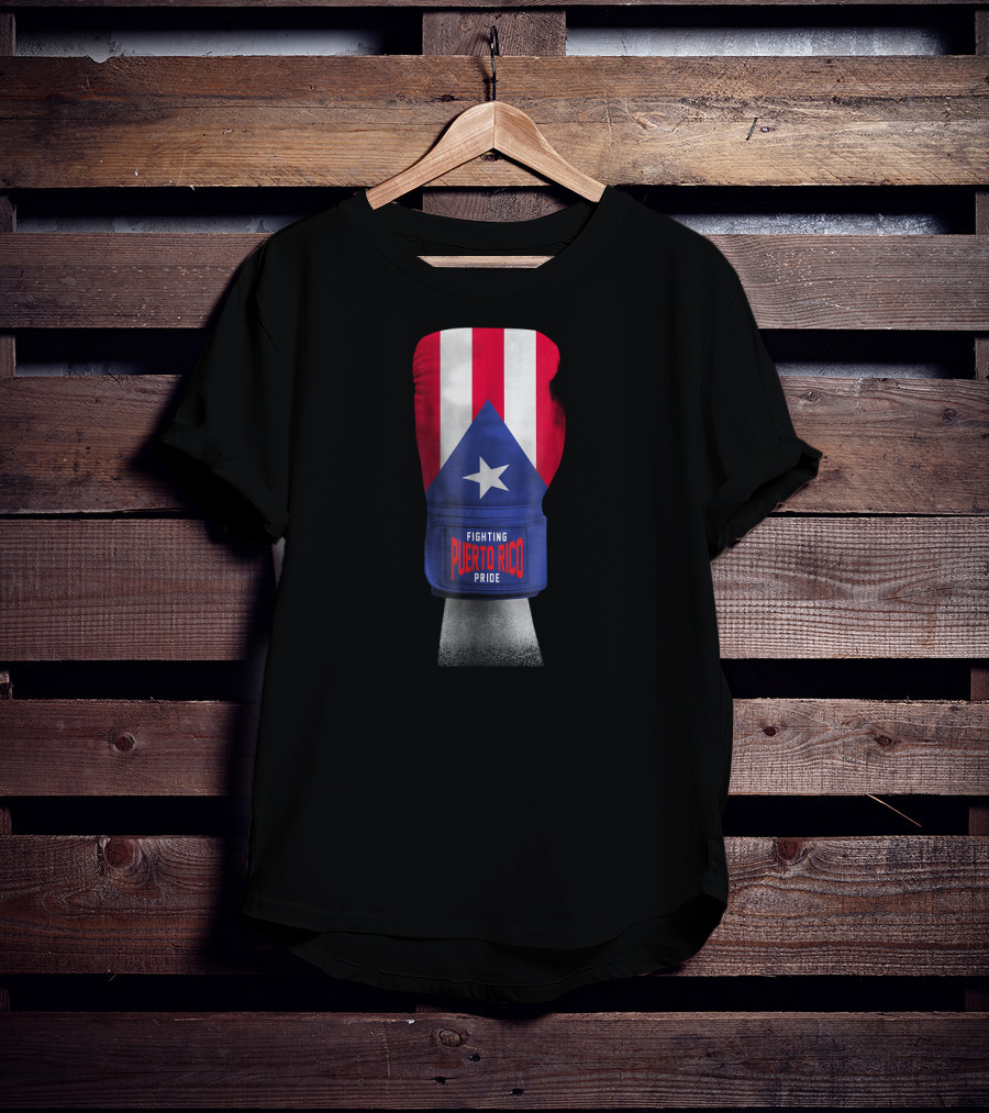 Fighting Puerto Rico Pride Vintage Flag Boxing Gloves T-Shirt