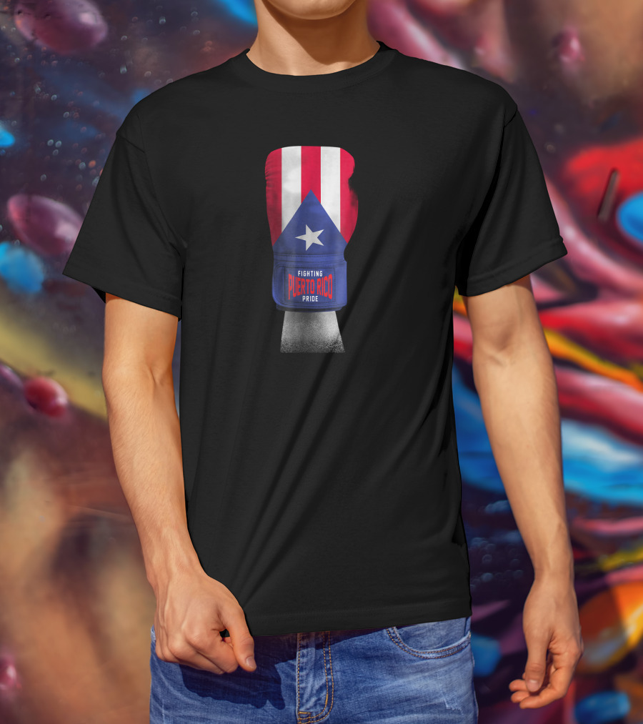 Fighting Puerto Rico Pride Vintage Flag Boxing Gloves T-Shirt