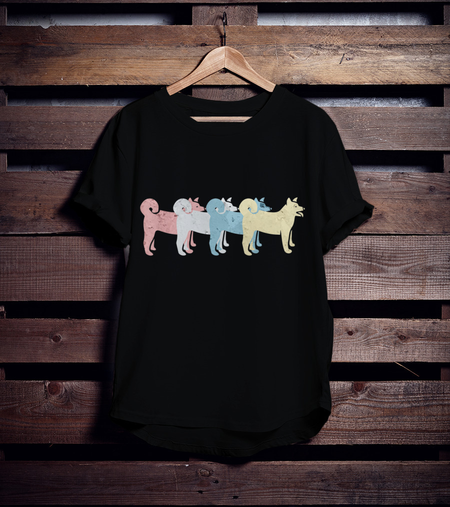 Vintage Akita Inu Funny Dogs Lover Colorful T-Shirt
