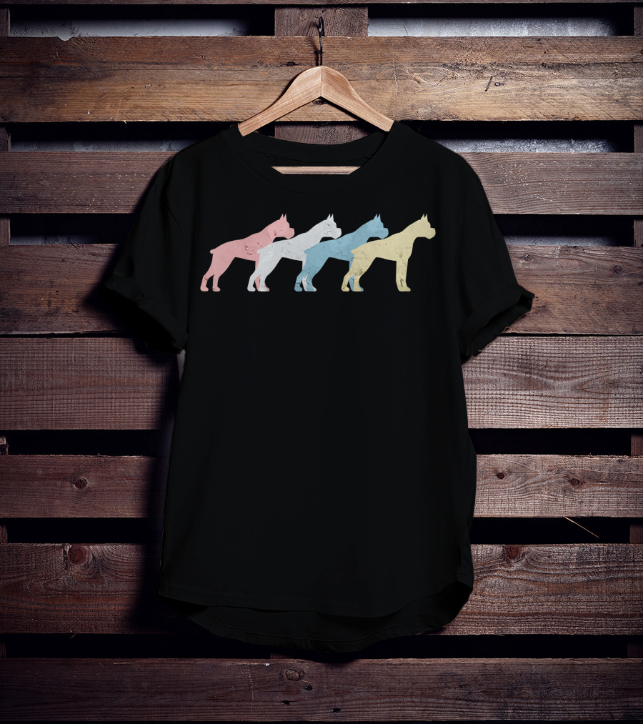 Vintage Boxer Funny Dogs Lovers Retro Canine T-Shirt