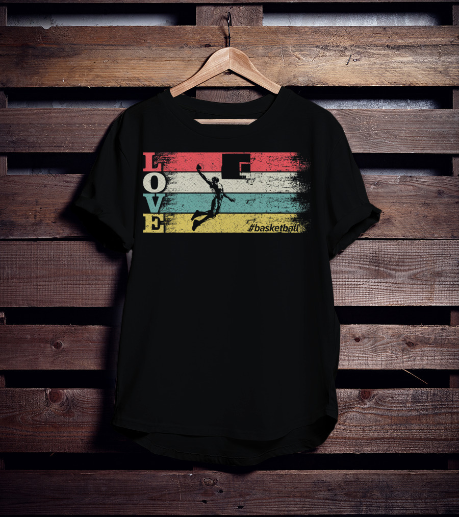 Love Basketball Vintage Sport Team Hashtag Basketball T-Shirt