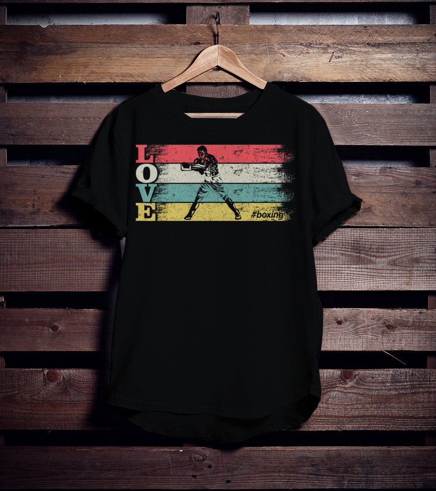 LOVE Vintage Boxing Stripes #boxing T-Shirt