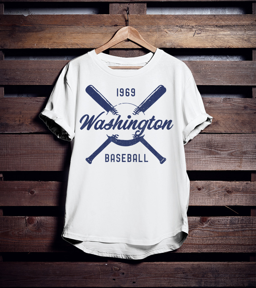 Vintage Look Distressed Washington 1969 Baseball T-Shirt