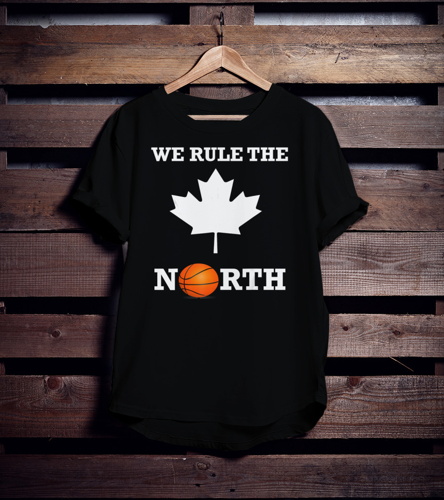 We Rule The North Canada Basketball Maple Leaf Orange Ball T-Shirt