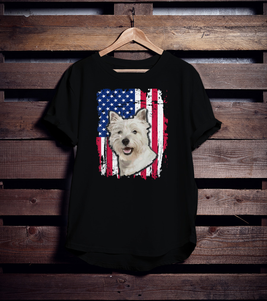 Westie USA Flag Independence Day T-Shirt