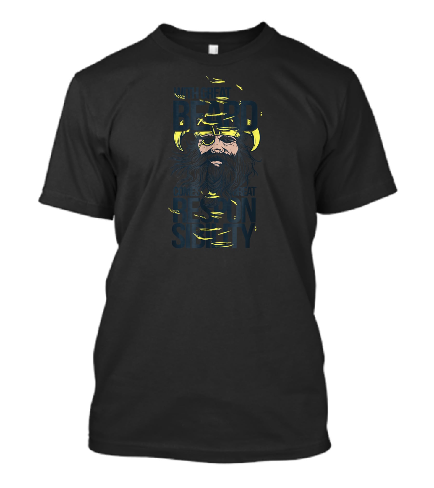 With Great Beard Comes Great Responsibility Thor Viking Aesthetic T-Shirt