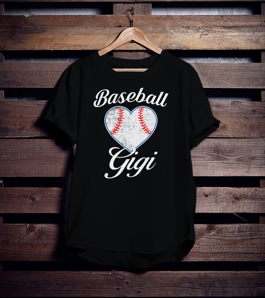 Baseball Gigi Heart Mother's Day Funny Gift T-Shirt