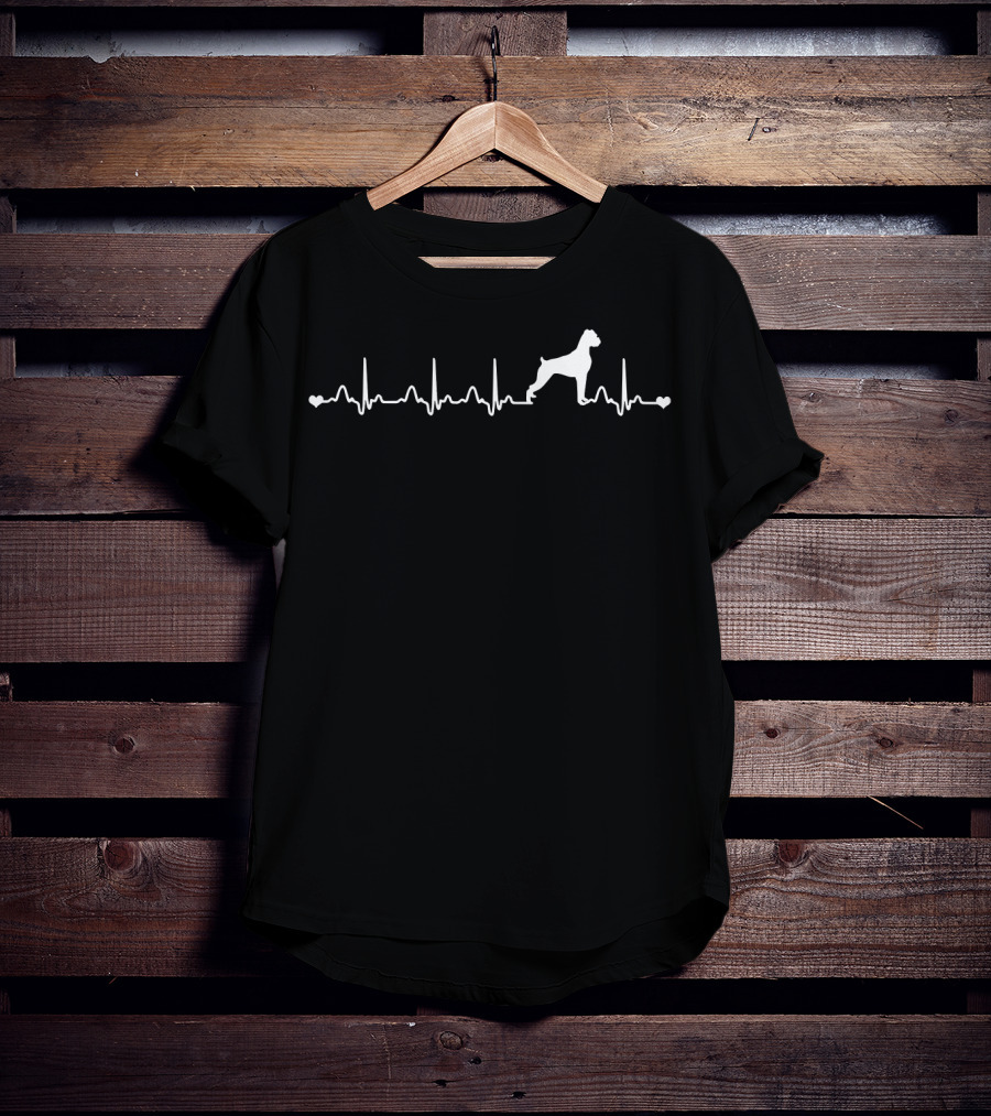 Boxer Dog Heartbeat For Dog Mom Anim T-Shirt