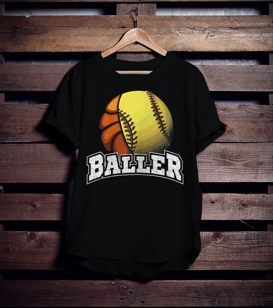 Baller Funny Girls Softball Basketball Combo T-Shirt