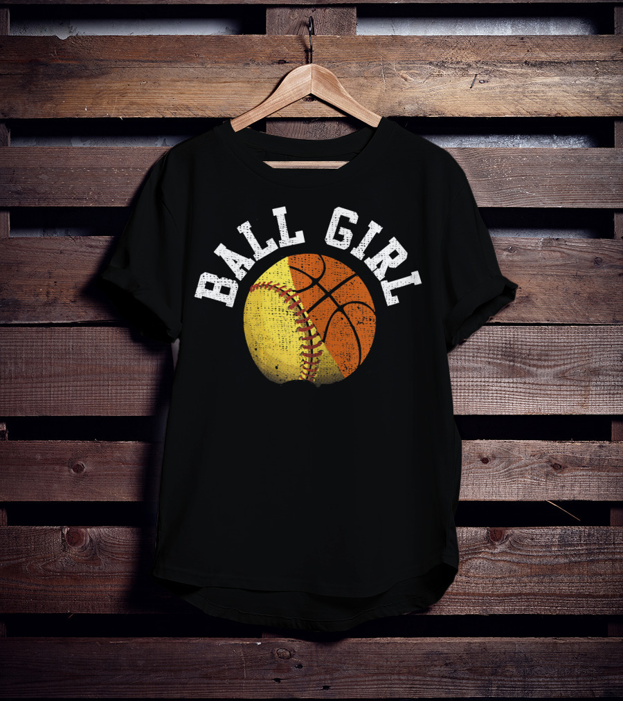 Ball Girl Funny Softball Basketball Combo T-Shirt