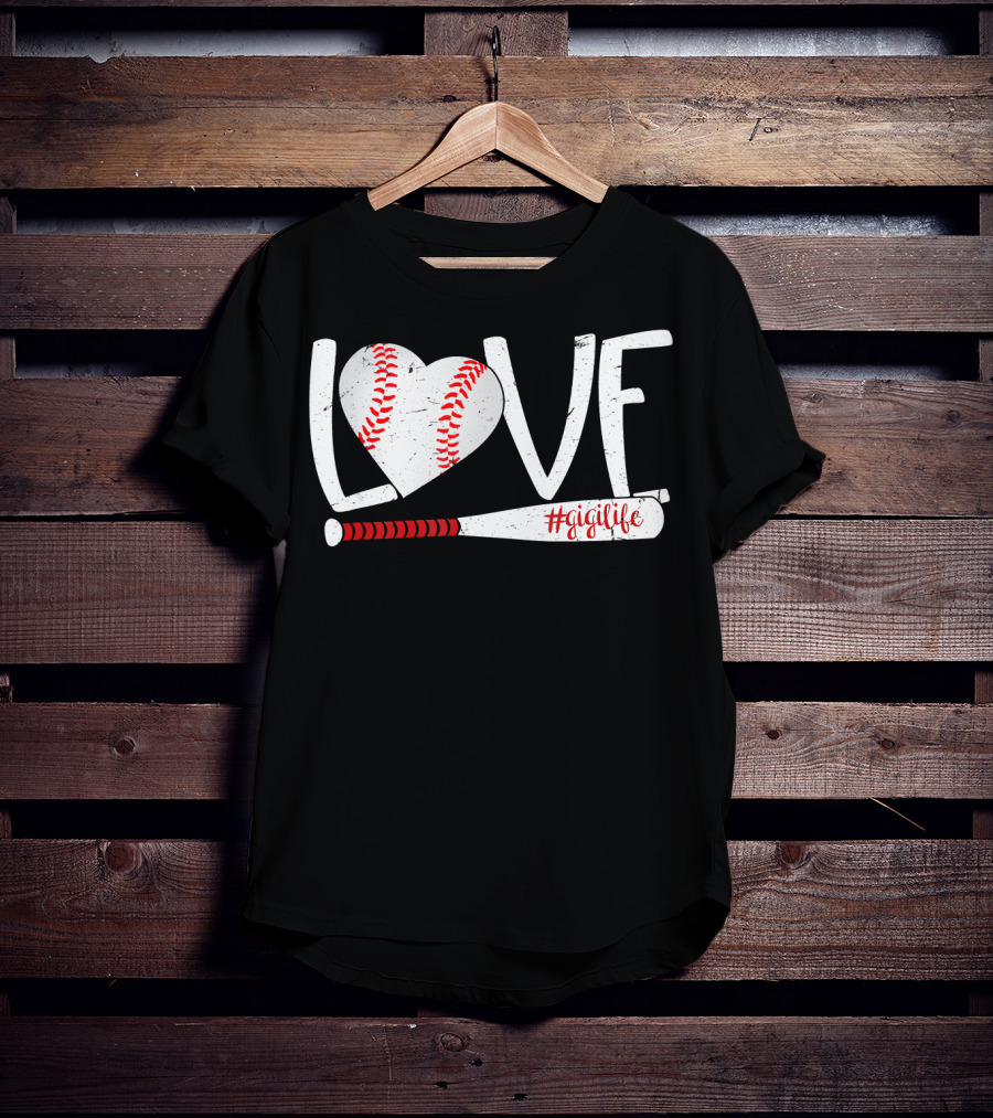 LOVE Baseball Heart Bat #GigiLife T-Shirt