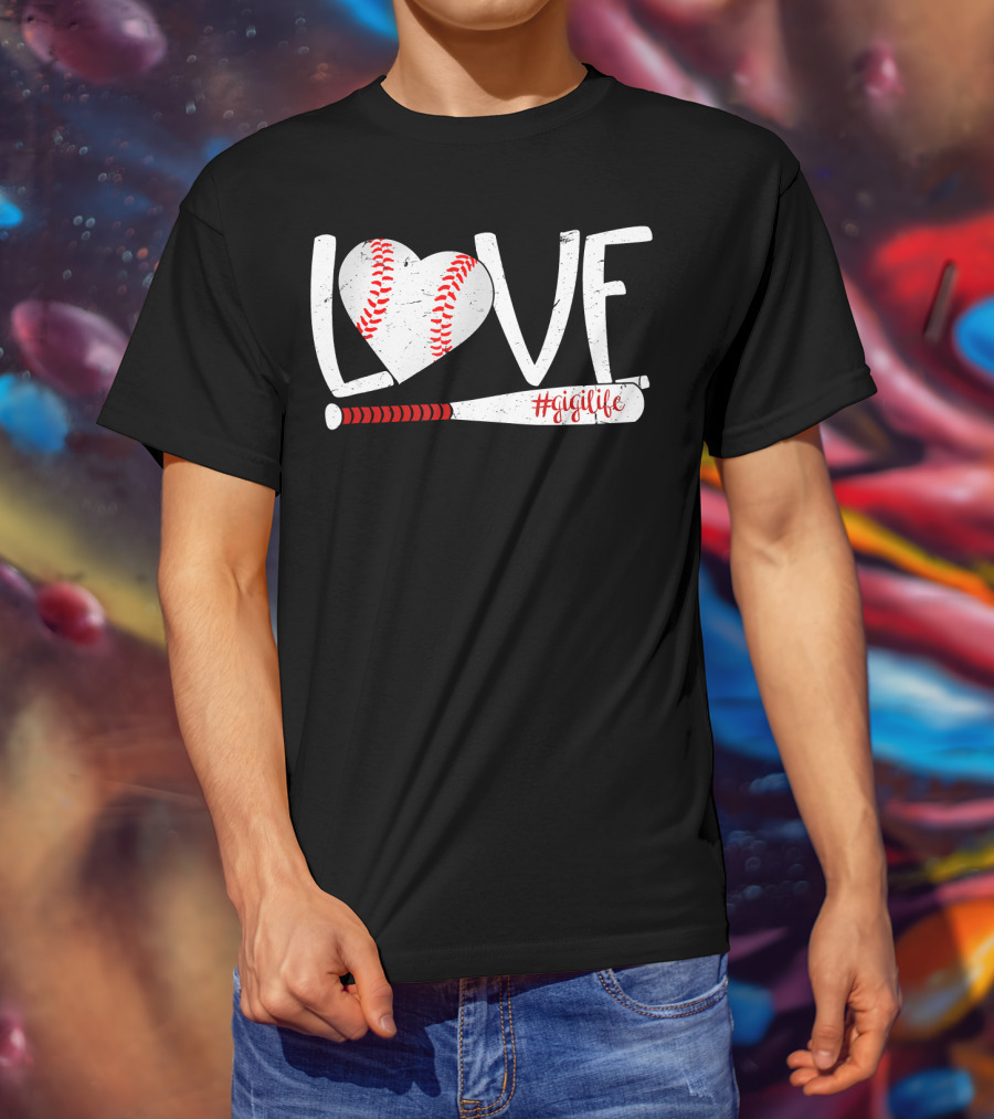 LOVE Baseball Heart Bat #GigiLife T-Shirt