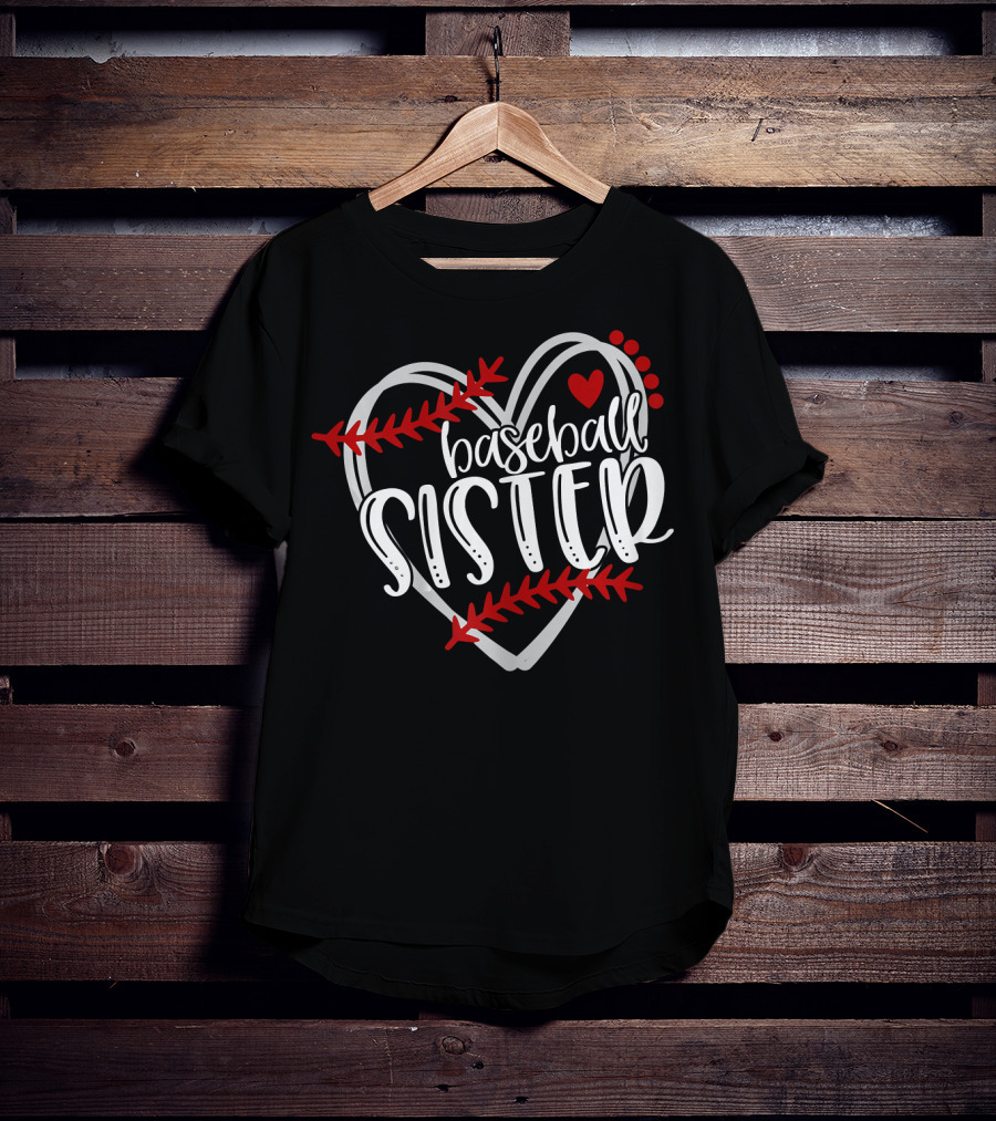 Baseball Sister Heart T-Shirt