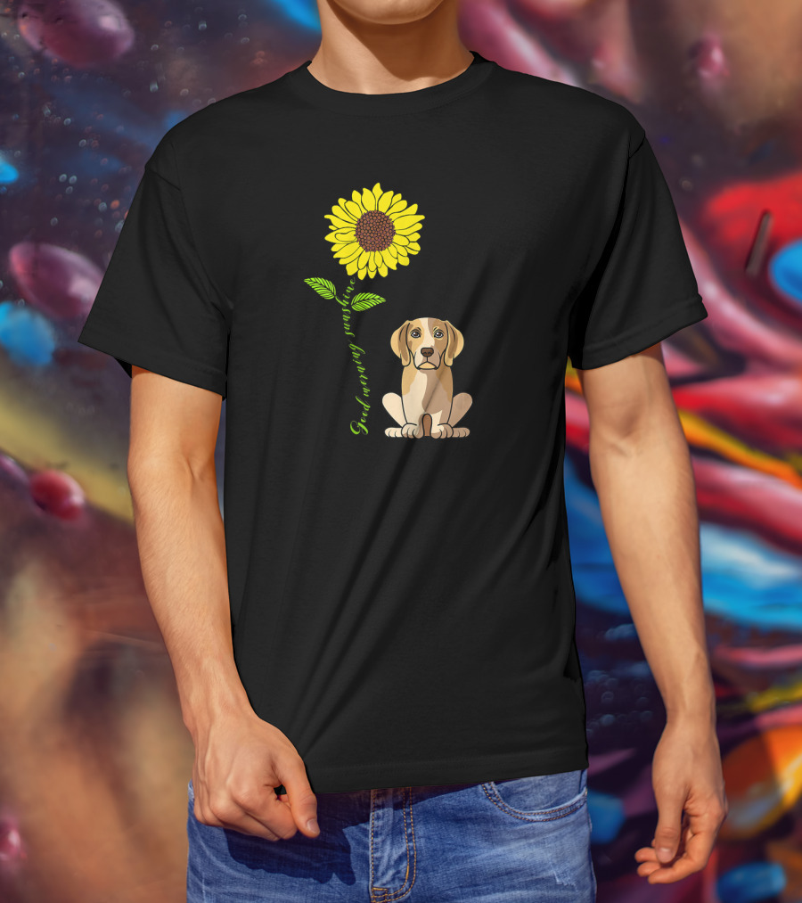 Good Morning Sunshine Beagle With Sunflower T-Shirt