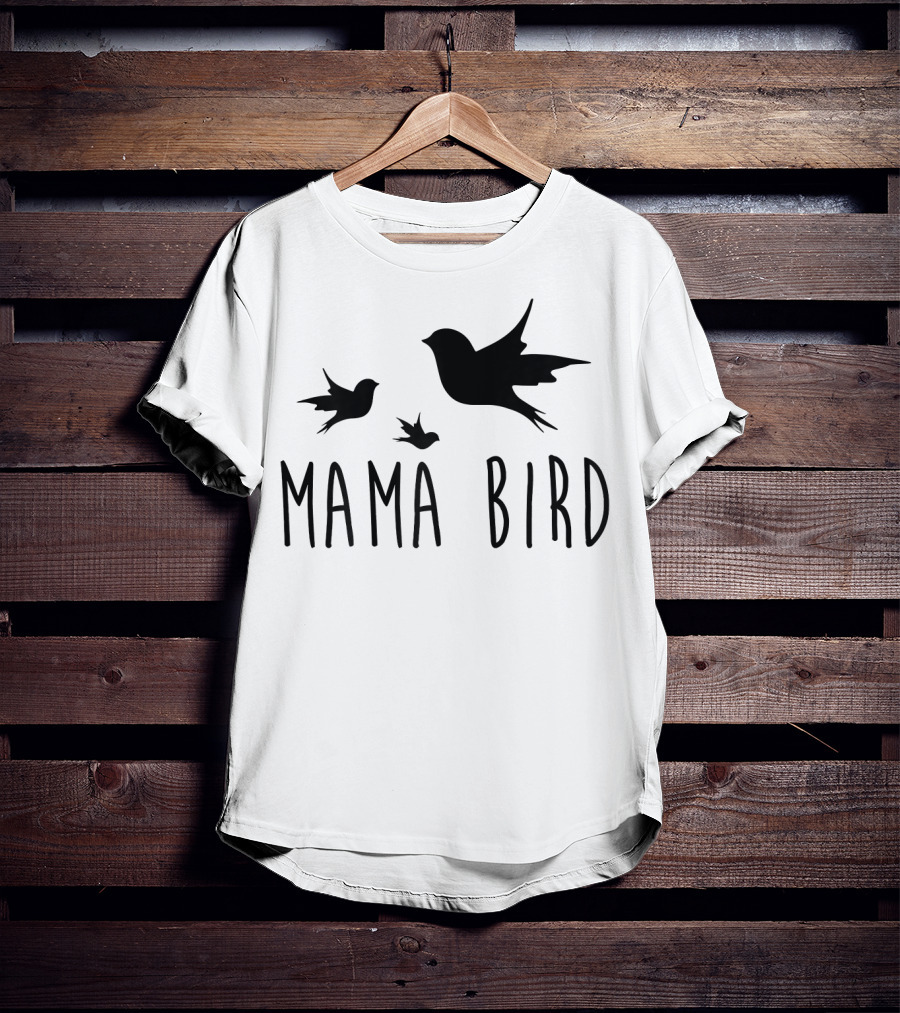 Mama Bird With Flying Baby Birds T-Shirt