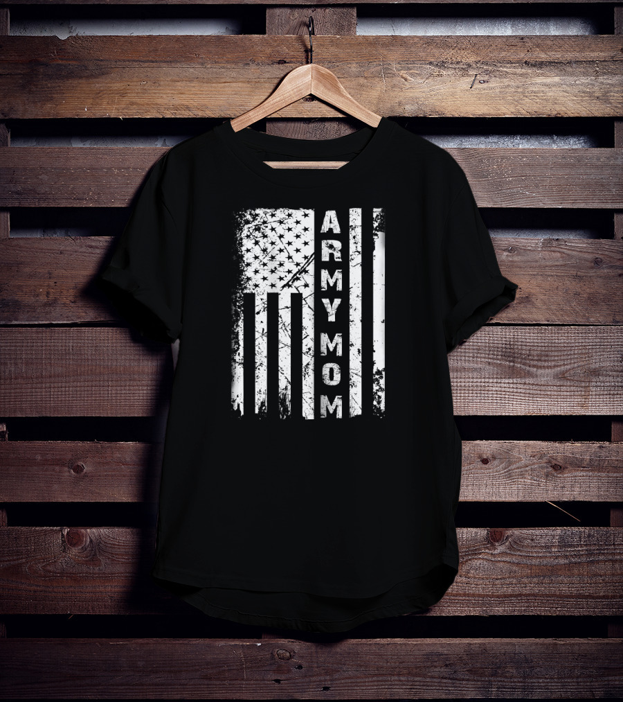 American Flag Army Mom T-Shirt
