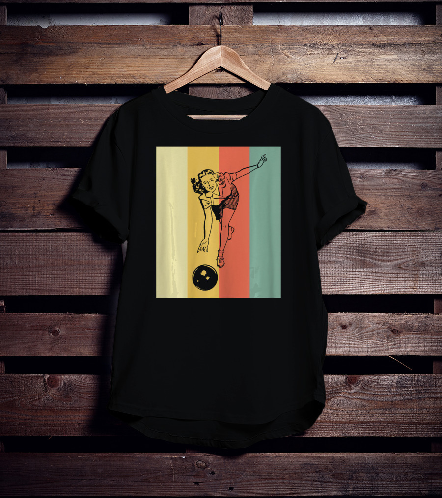 Vintage Bowling Bowlin Retro Style Bowler T-Shirt