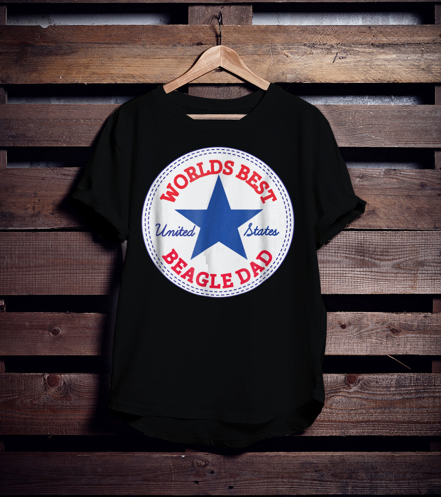 Worlds Best Beagle Dad United States Star T-Shirt