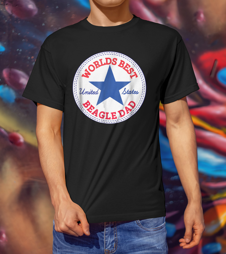 Worlds Best Beagle Dad United States Star T-Shirt