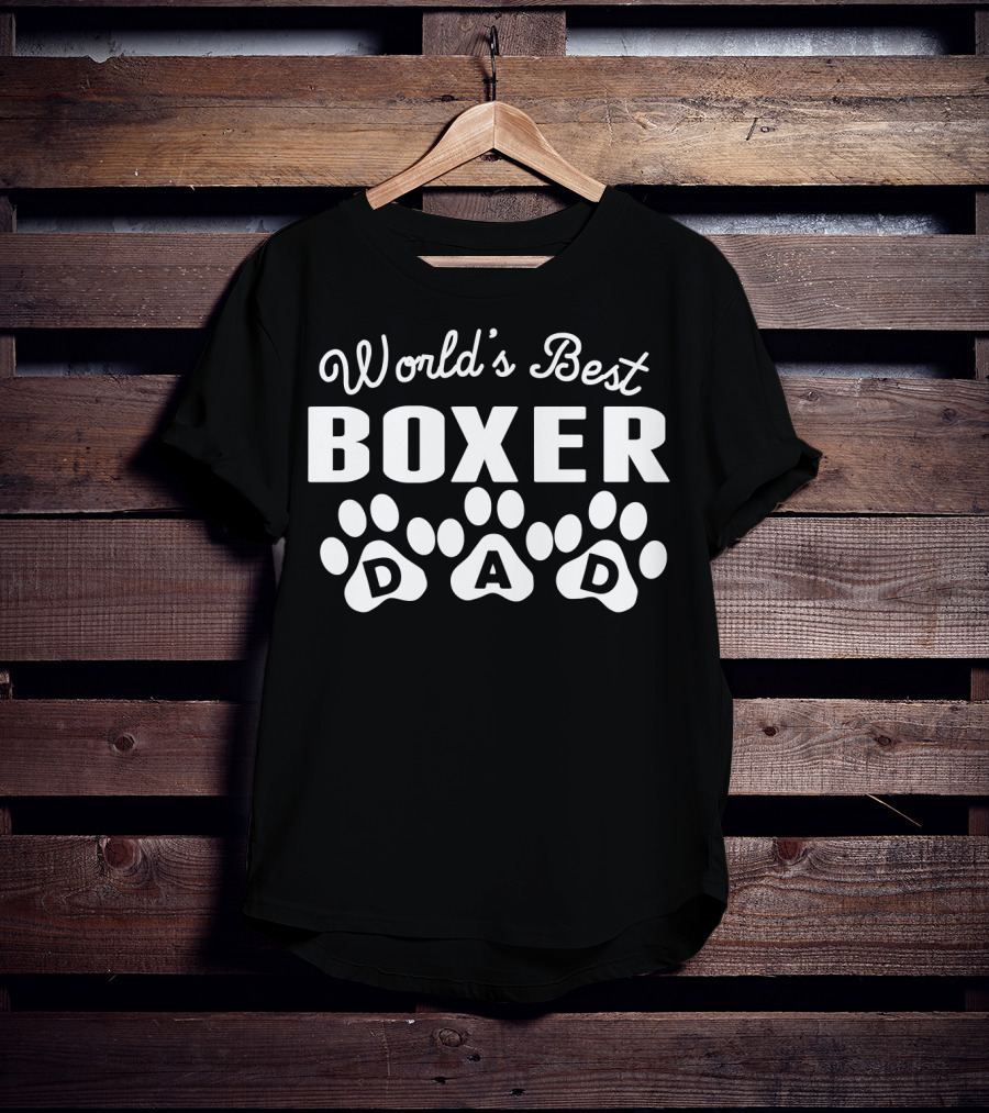 World's Best Boxer Dad Paw Prints T-Shirt