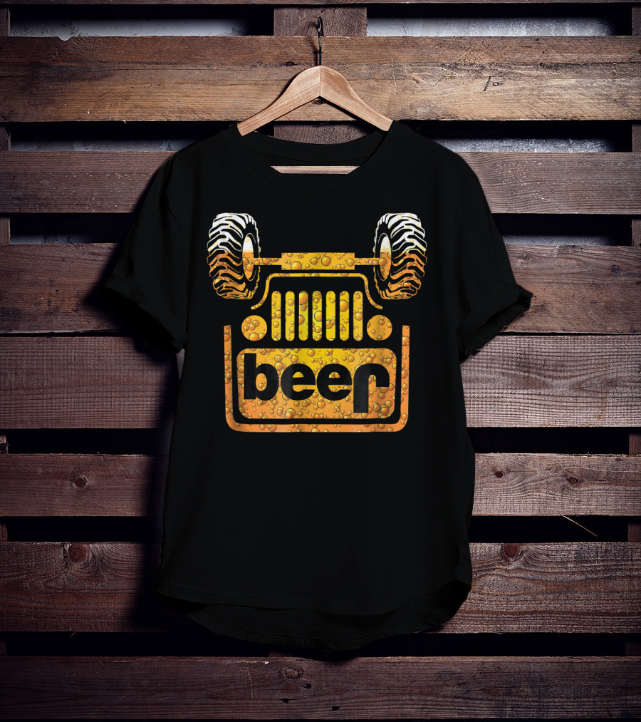 Wrecked Jeep Beer Bubbles And Tires T-Shirt