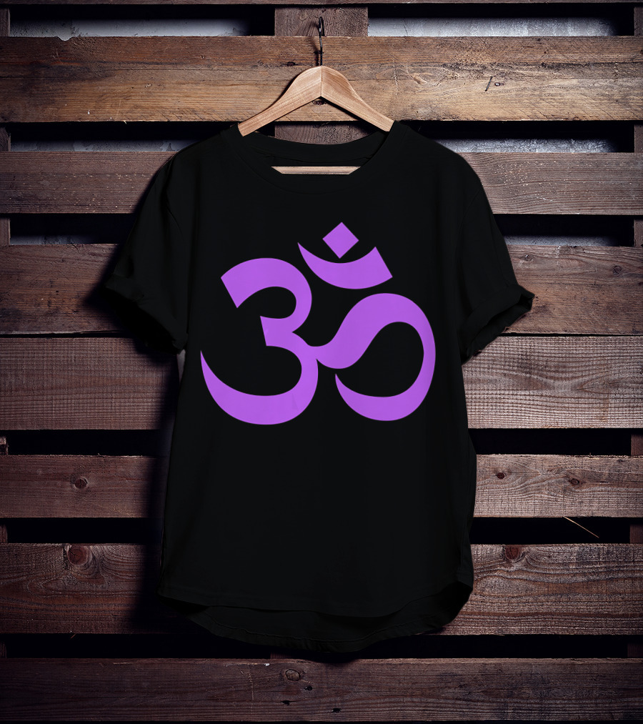 Yoga Aum OM Spiritual Symbol In Purple T-Shirt