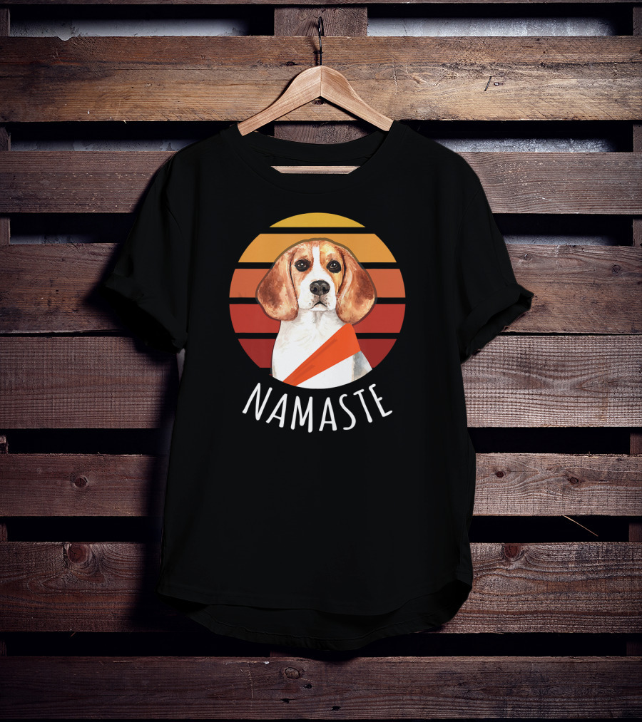 Namaste Beagle Sunset Yoga T-Shirt