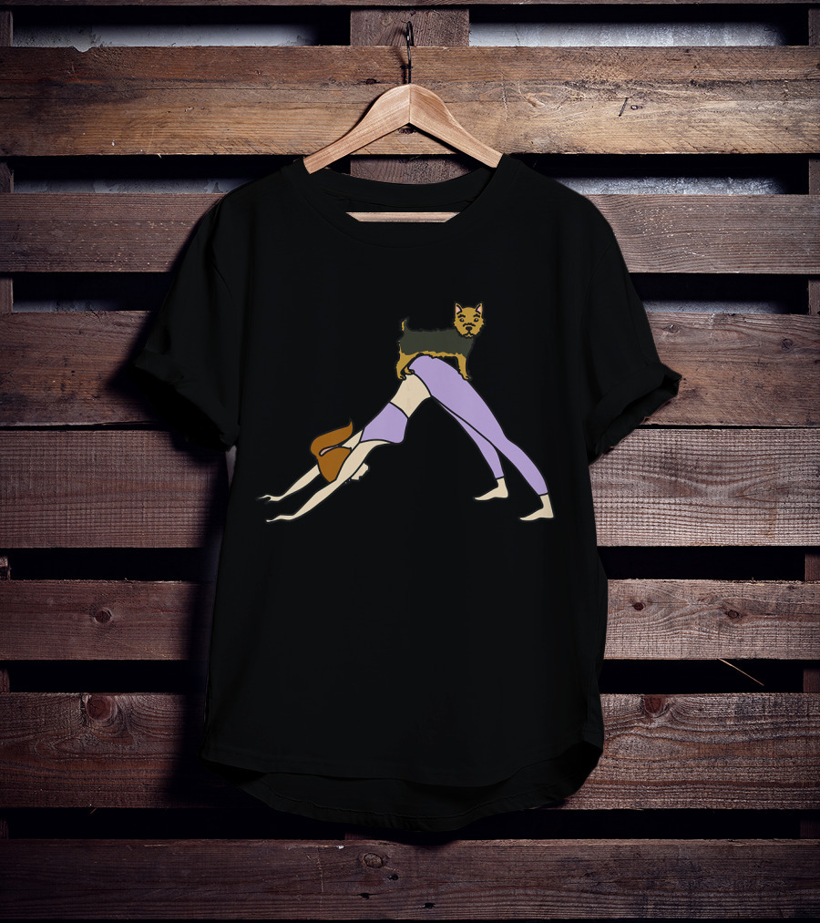 Yorkshire Terrier Yoga Mom Dog Pose With Funny Twist T-Shirt