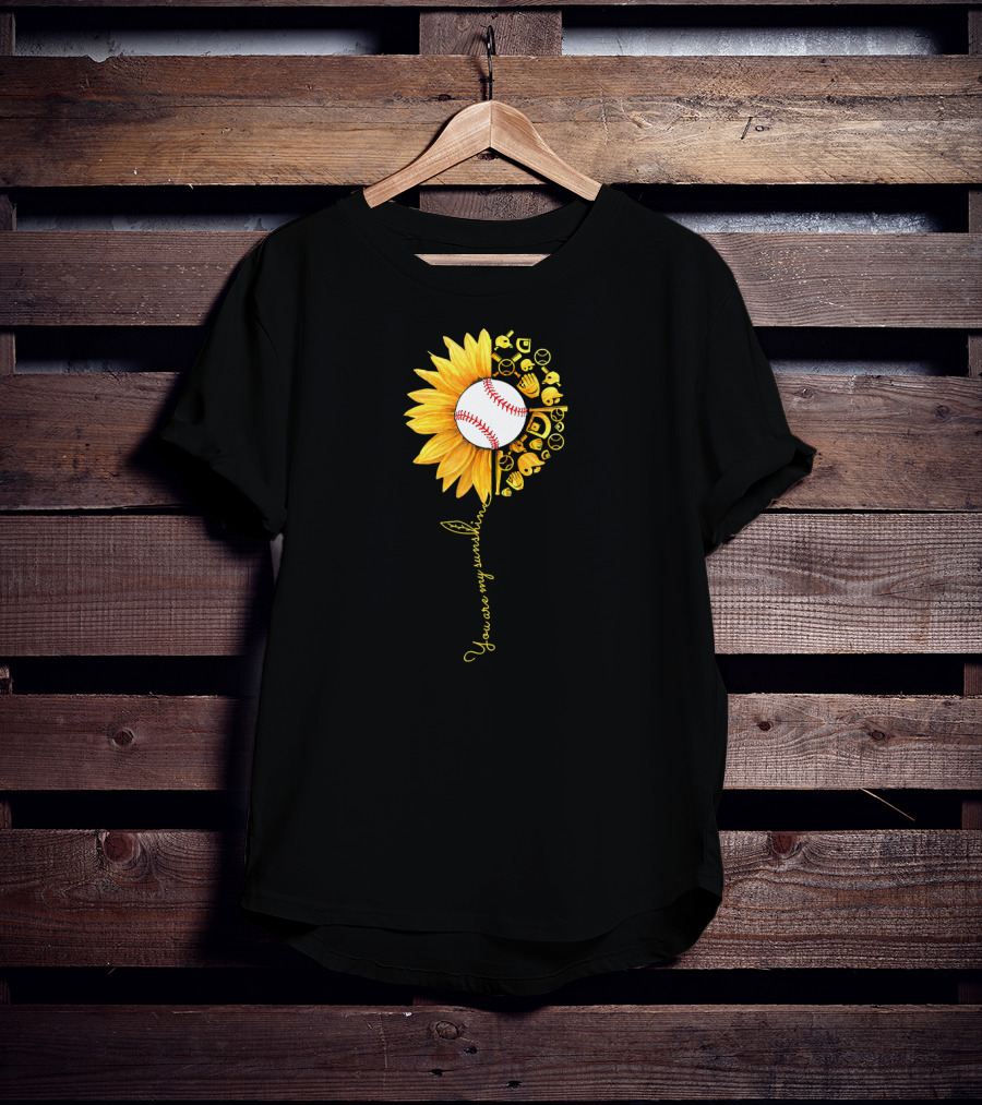 You Are My Sunshine Baseball Sunflower Blossoms T-Shirt