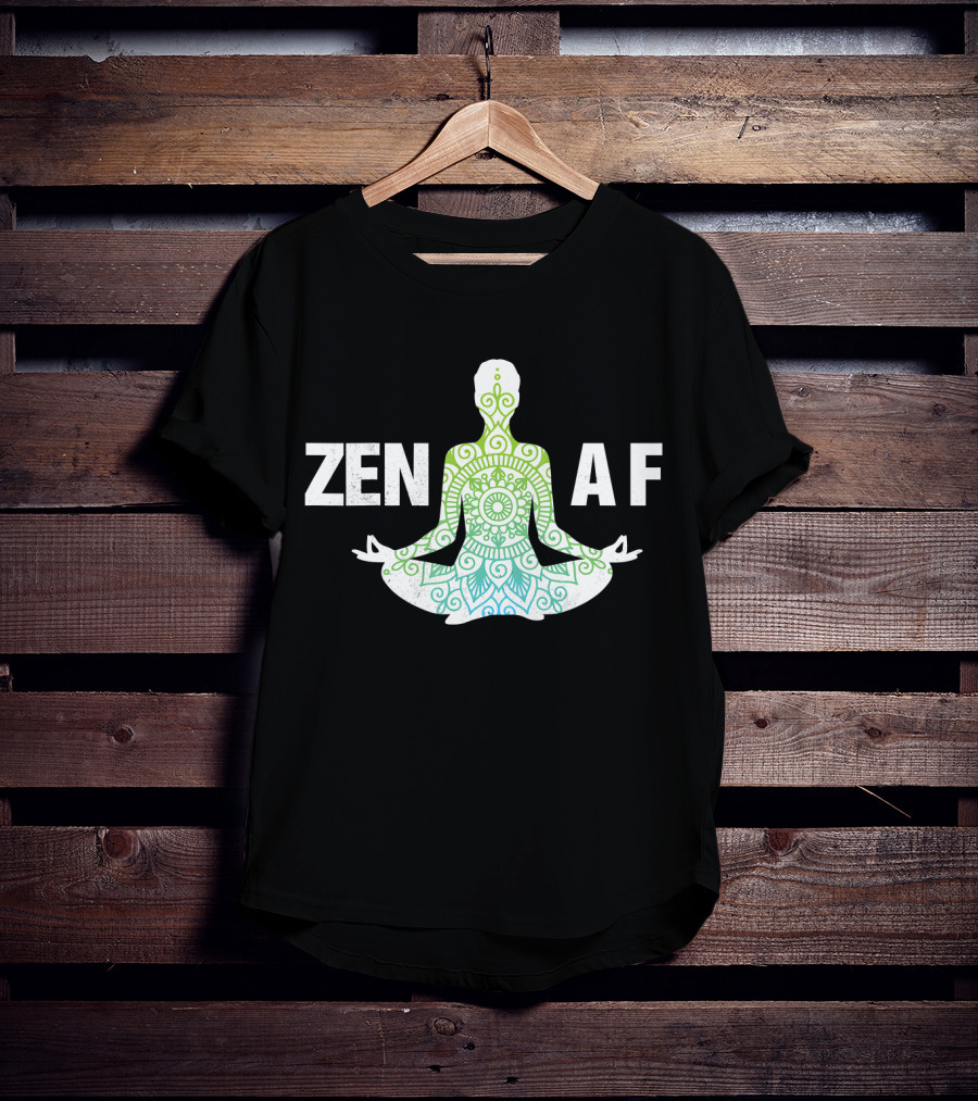 Zen AF Yoga Namaste Mandala Hippi Sitting Pose T-Shirt