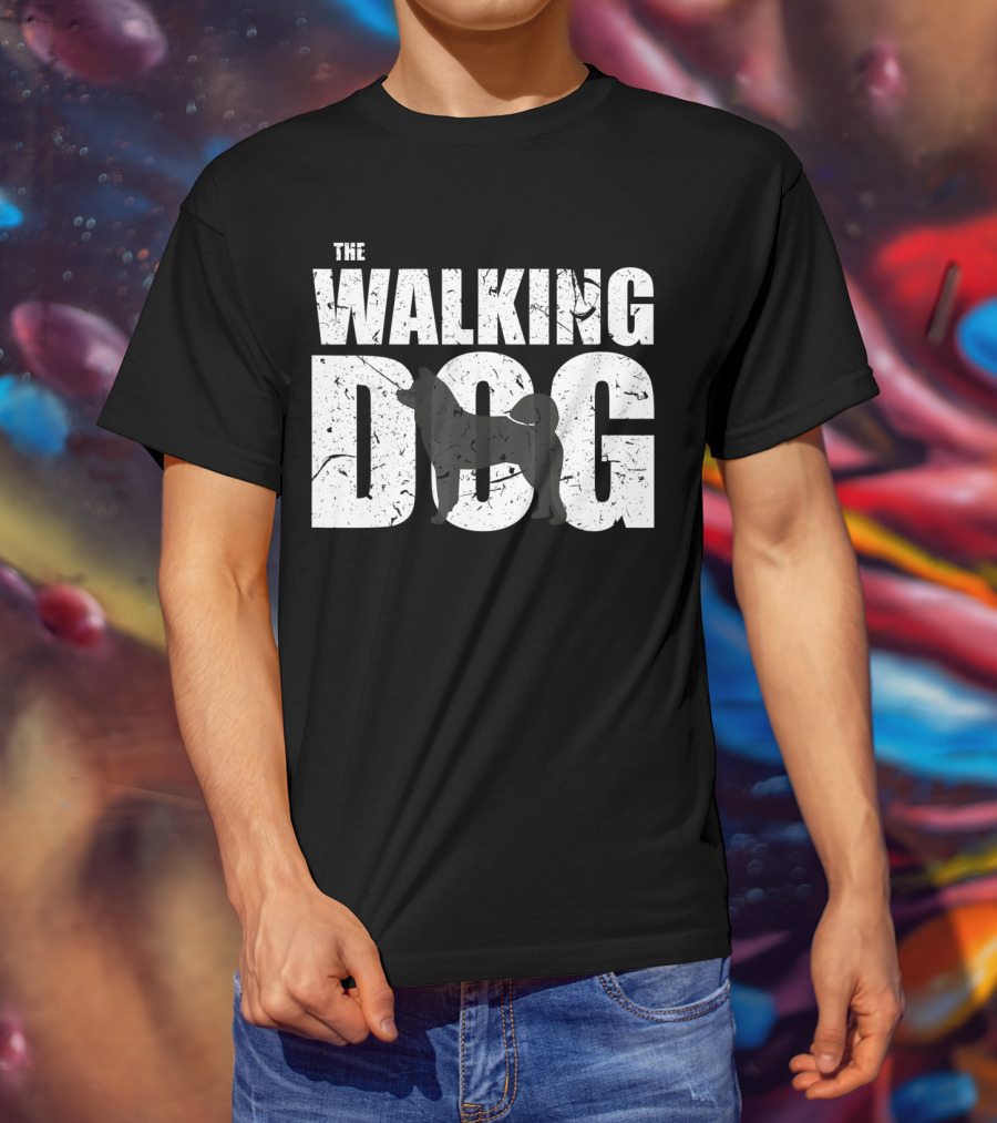 The Walking Dog Akita Dark Version Funny Cut T-Shirt
