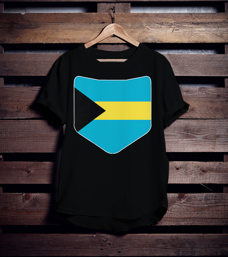 The Bahamas Flag Pocket Design With Bahami Branding T-Shirt