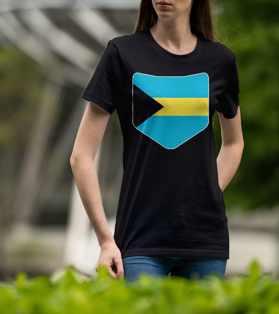 The Bahamas Flag Pocket Design With Bahami Branding T-Shirt