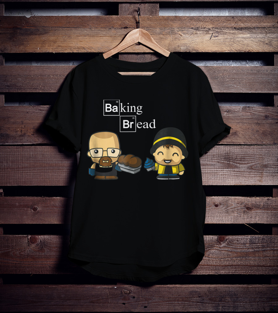 Baking Bread Funny Cartoon Characters T-Shirt