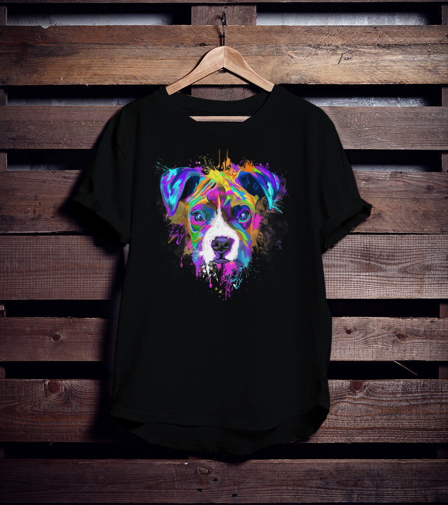 Colorful Splash Boxer Dog Pup Lover T-Shirt